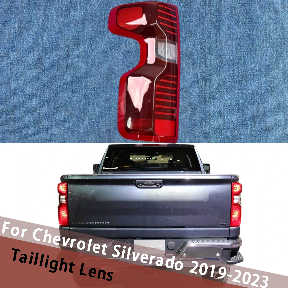 

For Chevrolet Silverado 2019-2023 (With Pattern) Tail Lamp Cover Taillight Shell Rear Light Housing Shade Lampcover Plexiglass