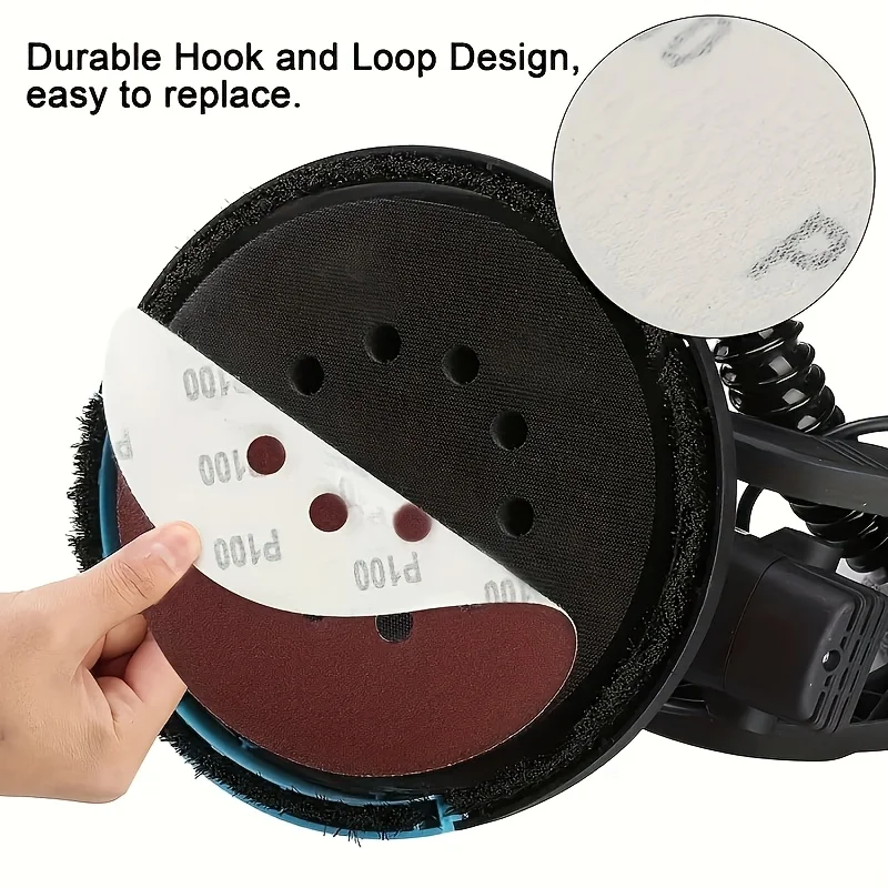 10 225 mm Sanding Discs with 8 Holes. Sandpaper, 9 Inches, 225 mm Wheel Diameter, Red Holes for Drywall Grinding Wheel Pads.