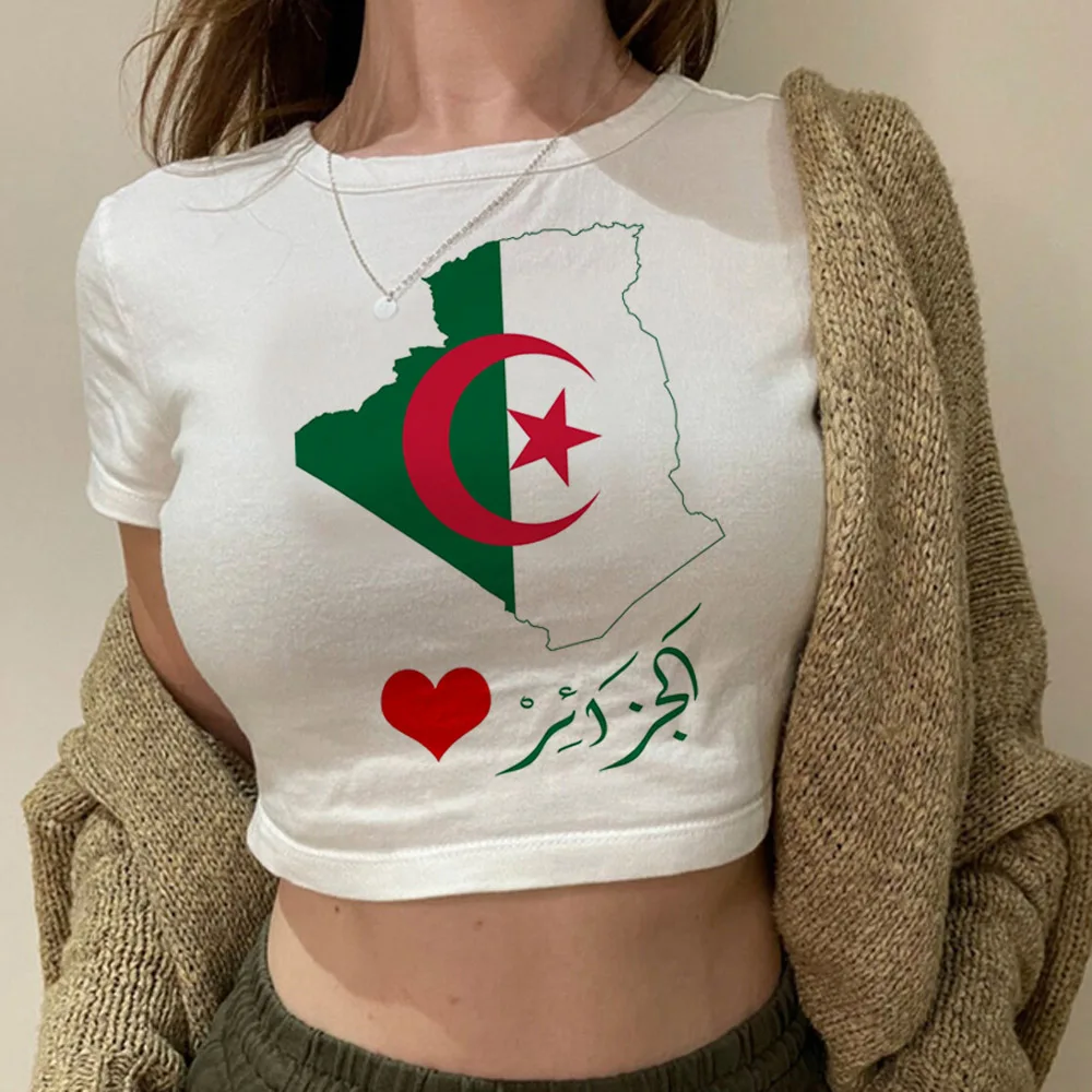 Algeria yk2 goth fairy grunge  crop top Female manga 2000s graphic  hippie t-shirts tee