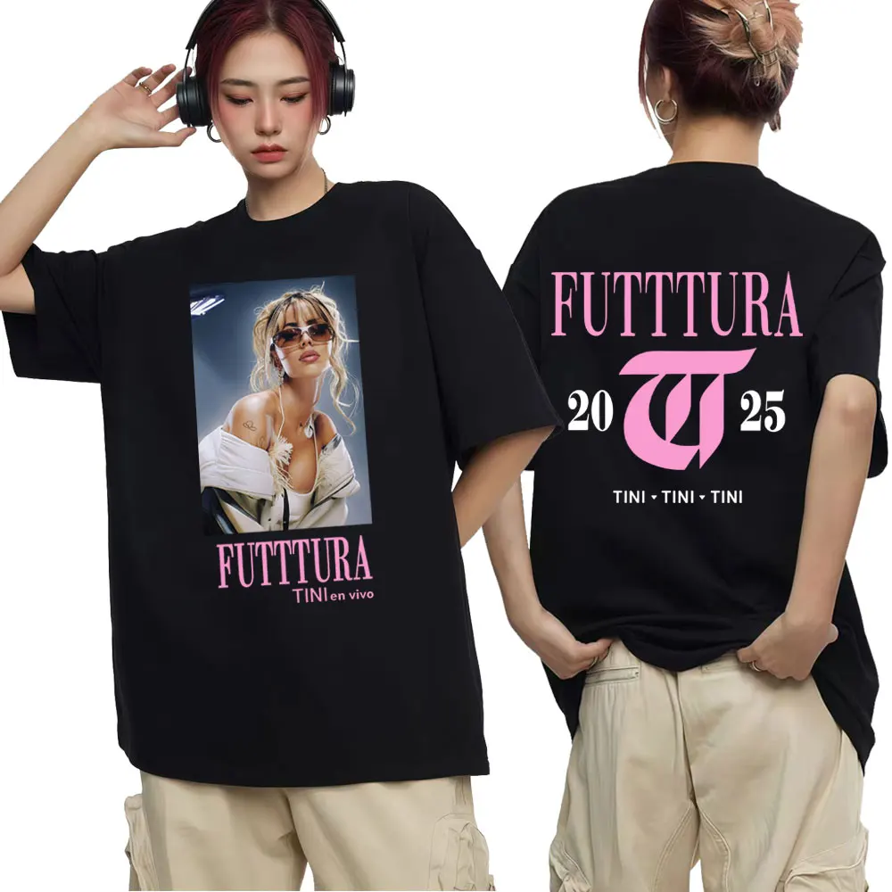 المغني تيني ستوسيل ألبوم فوديراخرا 2025 ميرش تي شيرت الرجال النساء موضة تيز القطن عادية الهيب هوب المتضخم تي شيرت الشارع الشهير