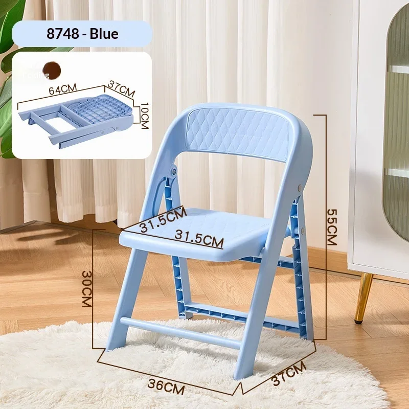 كرسي بلاستيكي للأطفال، مسند ظهر قابل للطي، مقعد سميك للأطفال الصغار، خفيف الوزن ومتين، كرسي أطفال لغرفة المعيشة المنزلية