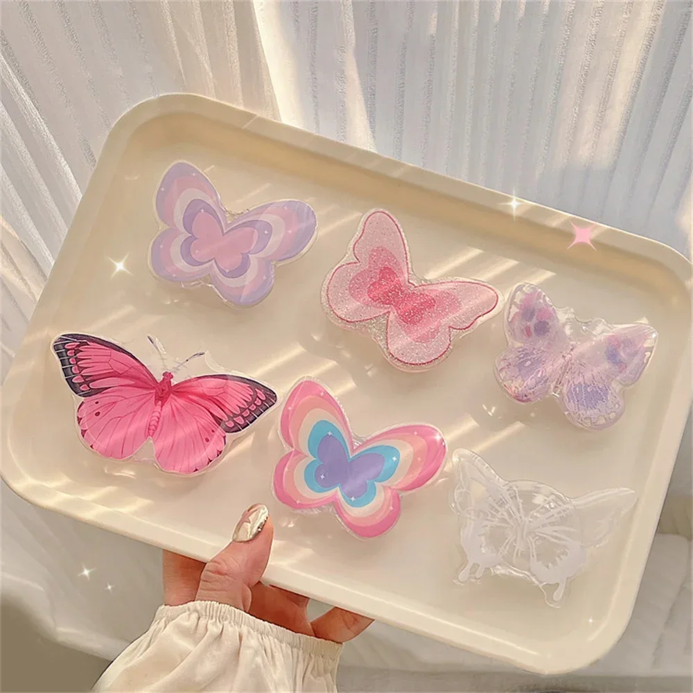 

Cute Butterfly Phone Grip Tok Griptok Holder Ring for IPhone 16 Universal Accessories Lovely Bowknot Phone Stand Bracket Socket