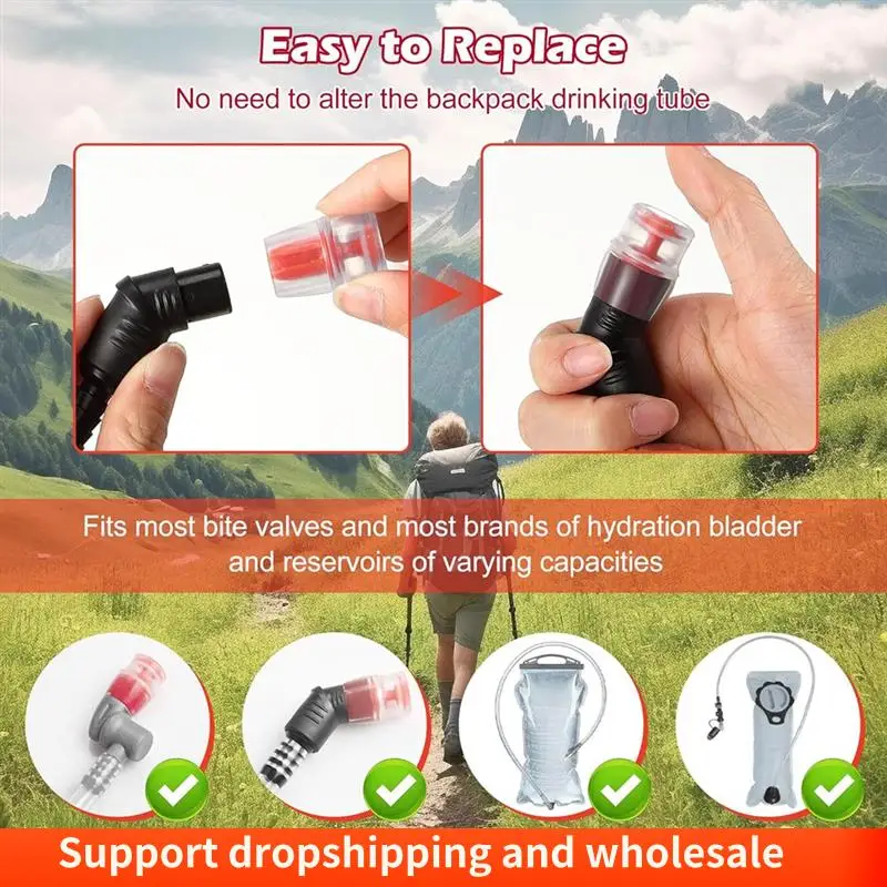 AA86 6Pcs Replacement Bite Valve Sheath For Osprey For Osprey Packs Hydraulics Reservoirs Silicone Nozzle Accessory Red