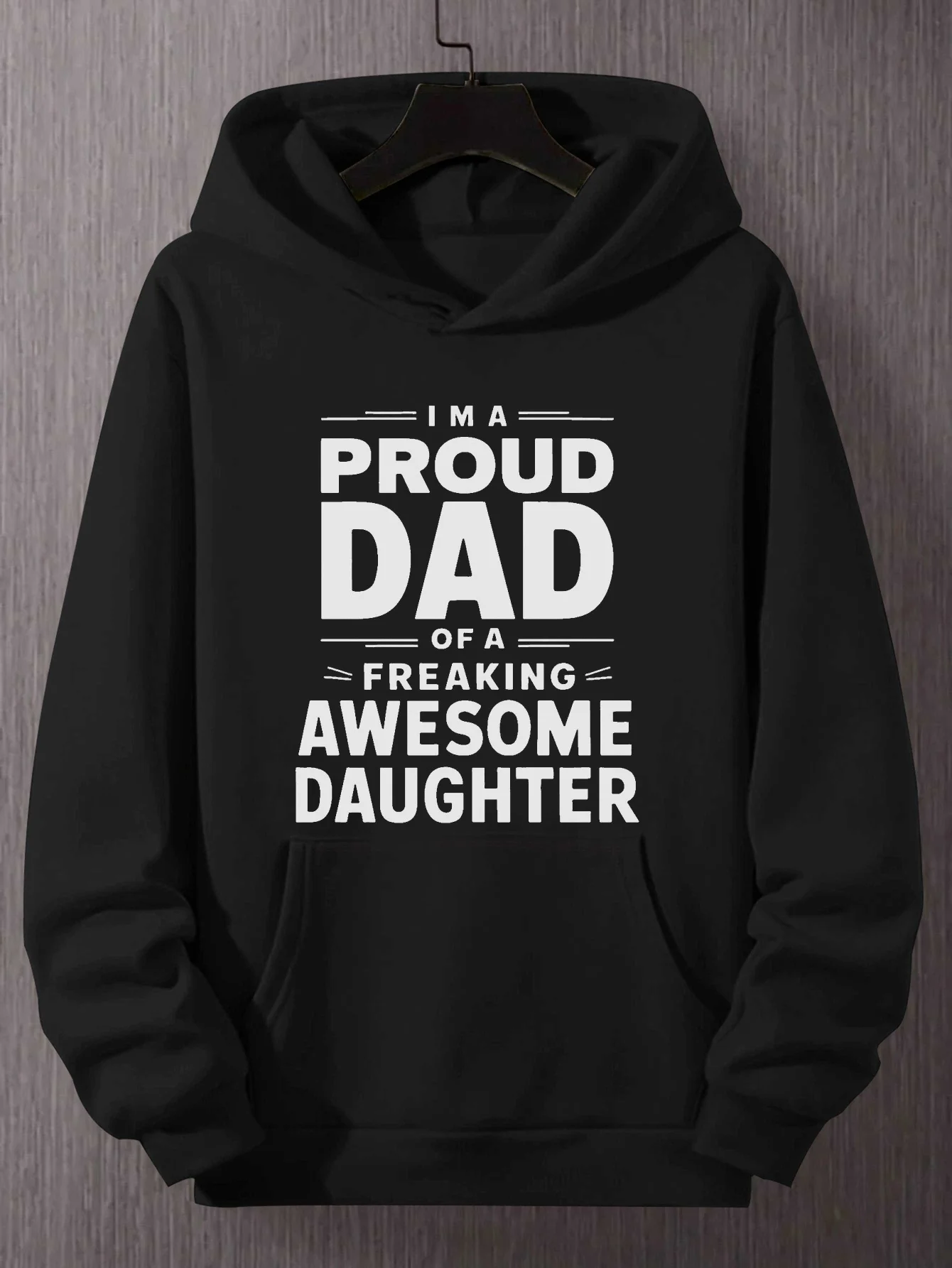 

Men's sweatshirt - "Proud Super Awesome Dad" pattern print, loose and casual pullover shirt