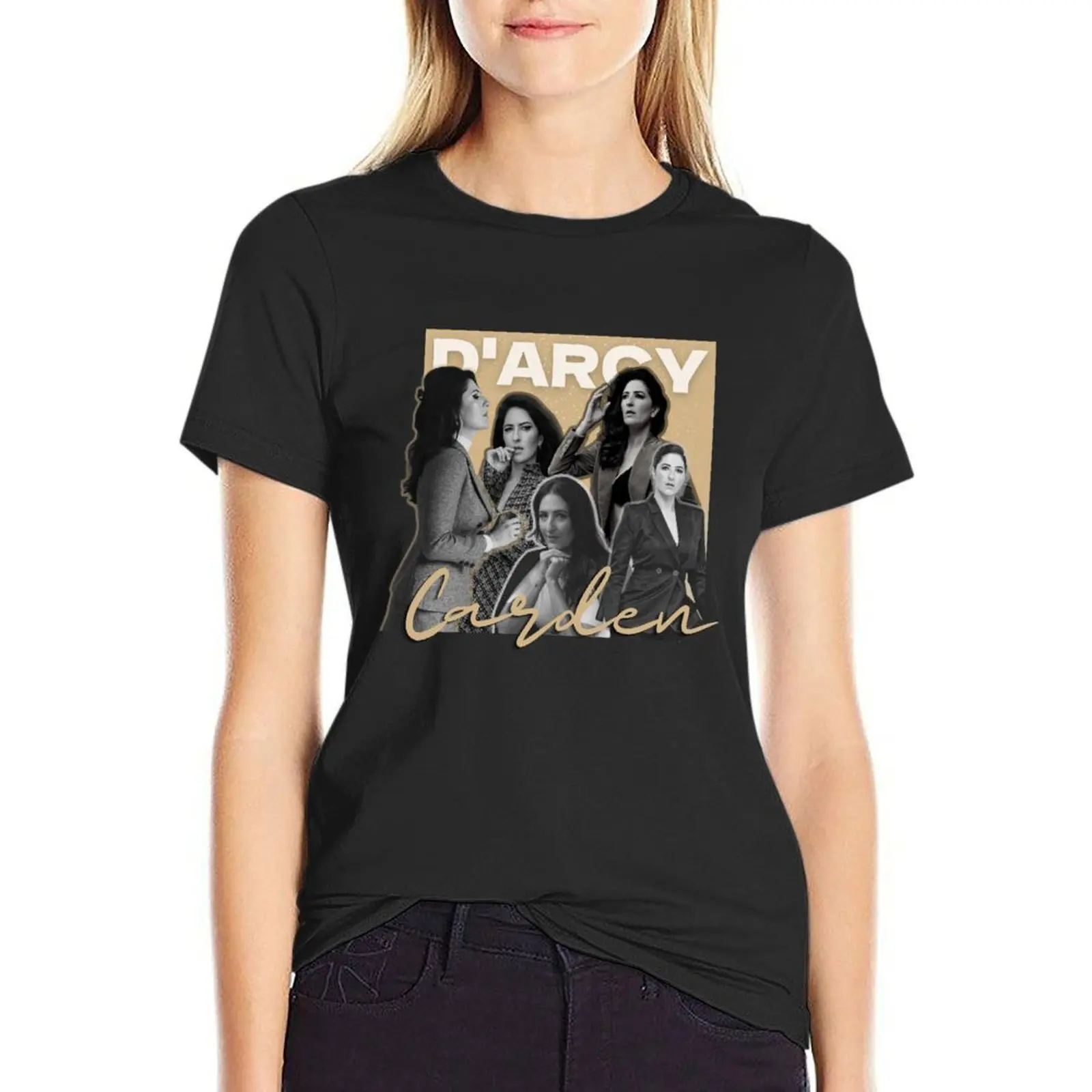 

d'arcy carden vintage style photo collage T-Shirt plus sizes summer top hippie clothes clothes for woman