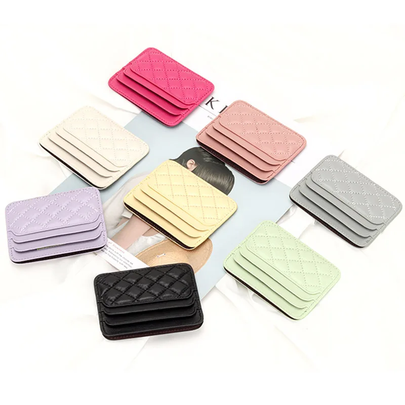 Women\'s Leather Bank Credit ID Card Holder Fashion Sheepskin Luxury Brand Design Ultra-thin Men\'s Business Card Cover Organizer