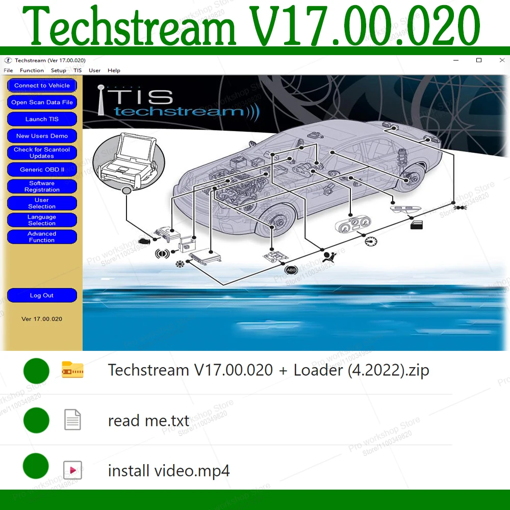

Techstream 17,020 мини-цификация кодирования Vci, программное обеспечение для сканирования автомобиля для MINI VCI OTC-сканера ECM, диагностика кодирования ECU для Toyota