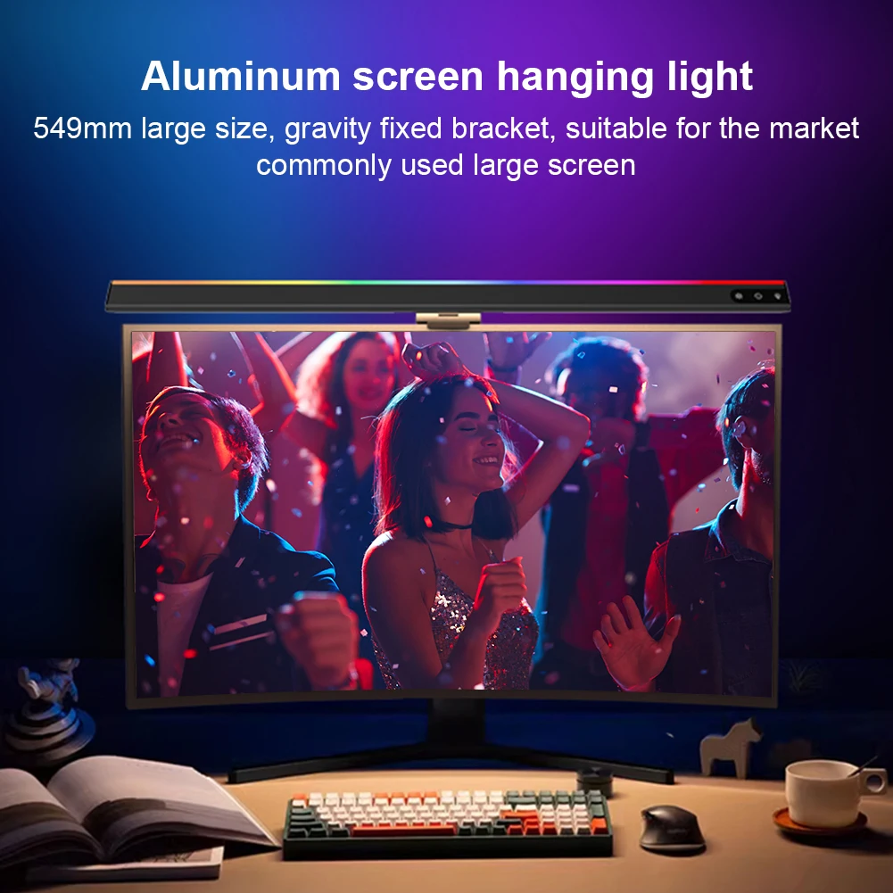 RGB Monitor Light Bar Dimmable Eye-Care Computer Light Bar USB Powered Gaming Office Desk Lamp Computer Screen Hanging Lights