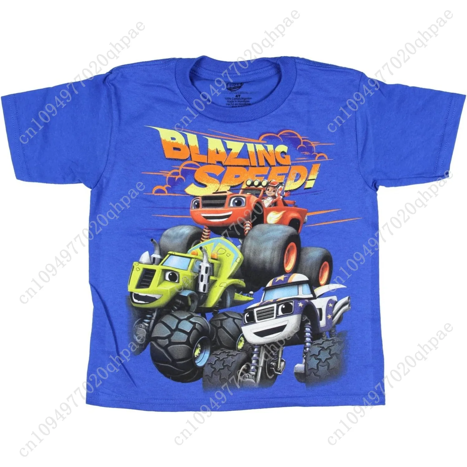 เสื้อยืดแขนสั้นเด็กผู้ชาย Blaze and the Monster Machines โดยนิคเคิลโอดิออน