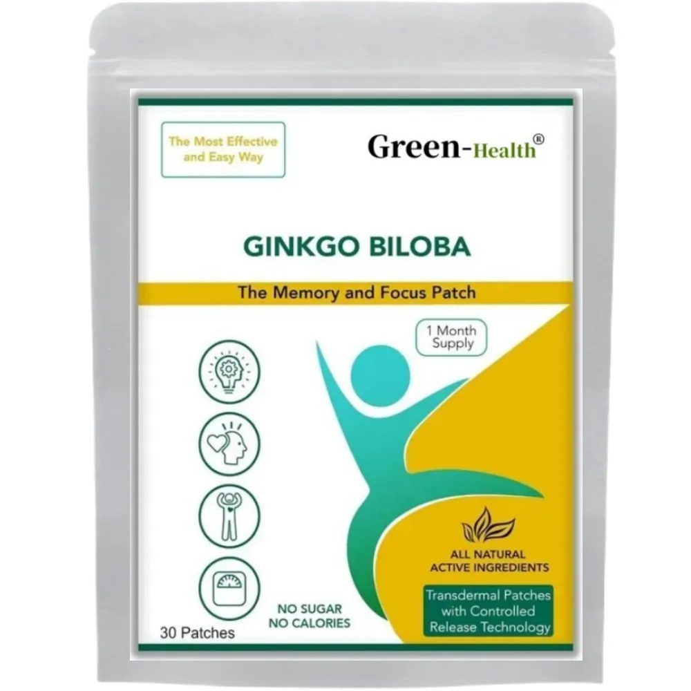 Ginkgo Biloba Patch Gingko Transdermal Patches - 30 Patches One Month Supply