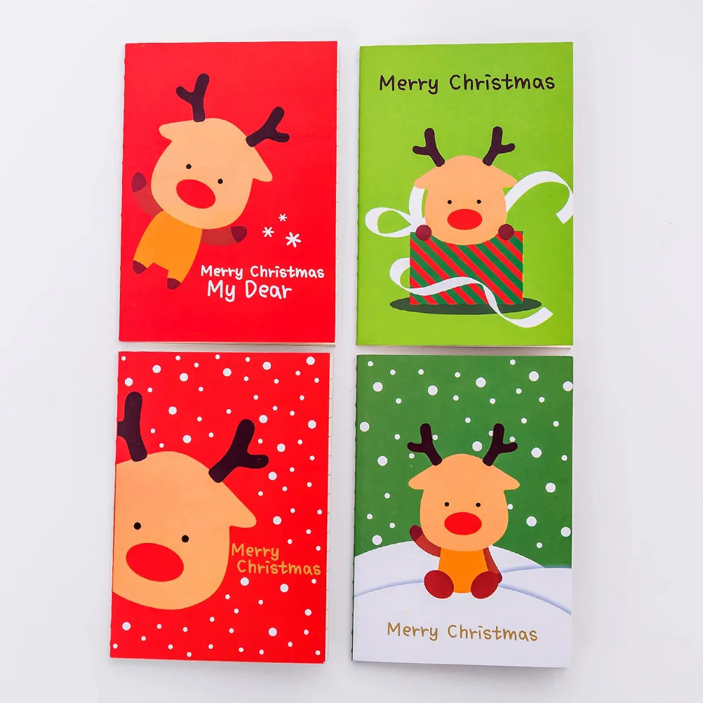 48 Pcs Mini Notepads Christmas Small Stocking Fillers Xmas Notebook The Gift Santa Claus Notebok Snowman Student