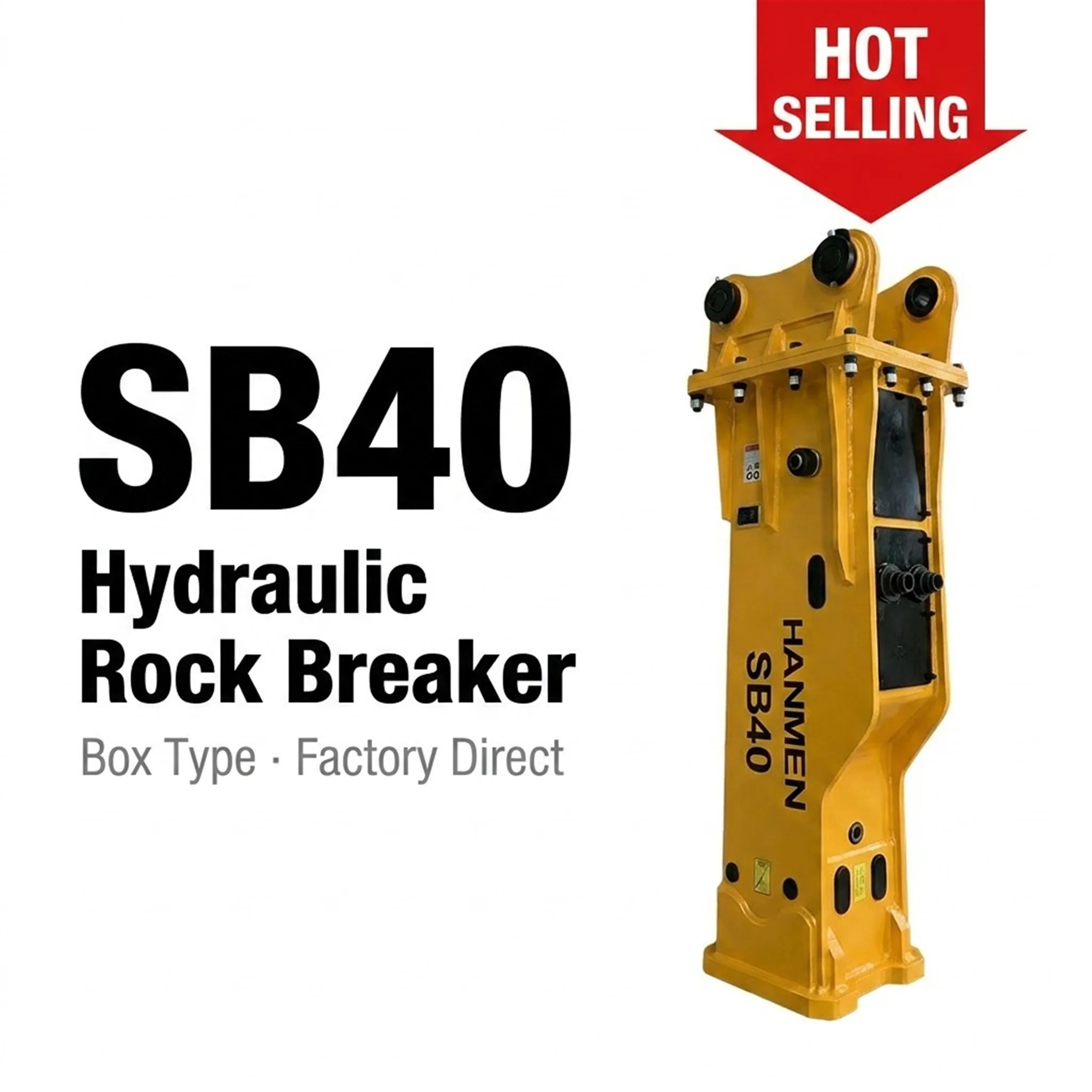 SB40 Box Type Mining Ore Breaking Equipment Hydraulic Breaker Hammer for 4-7 Ton ZX48U ZX50U Excavator Attachments