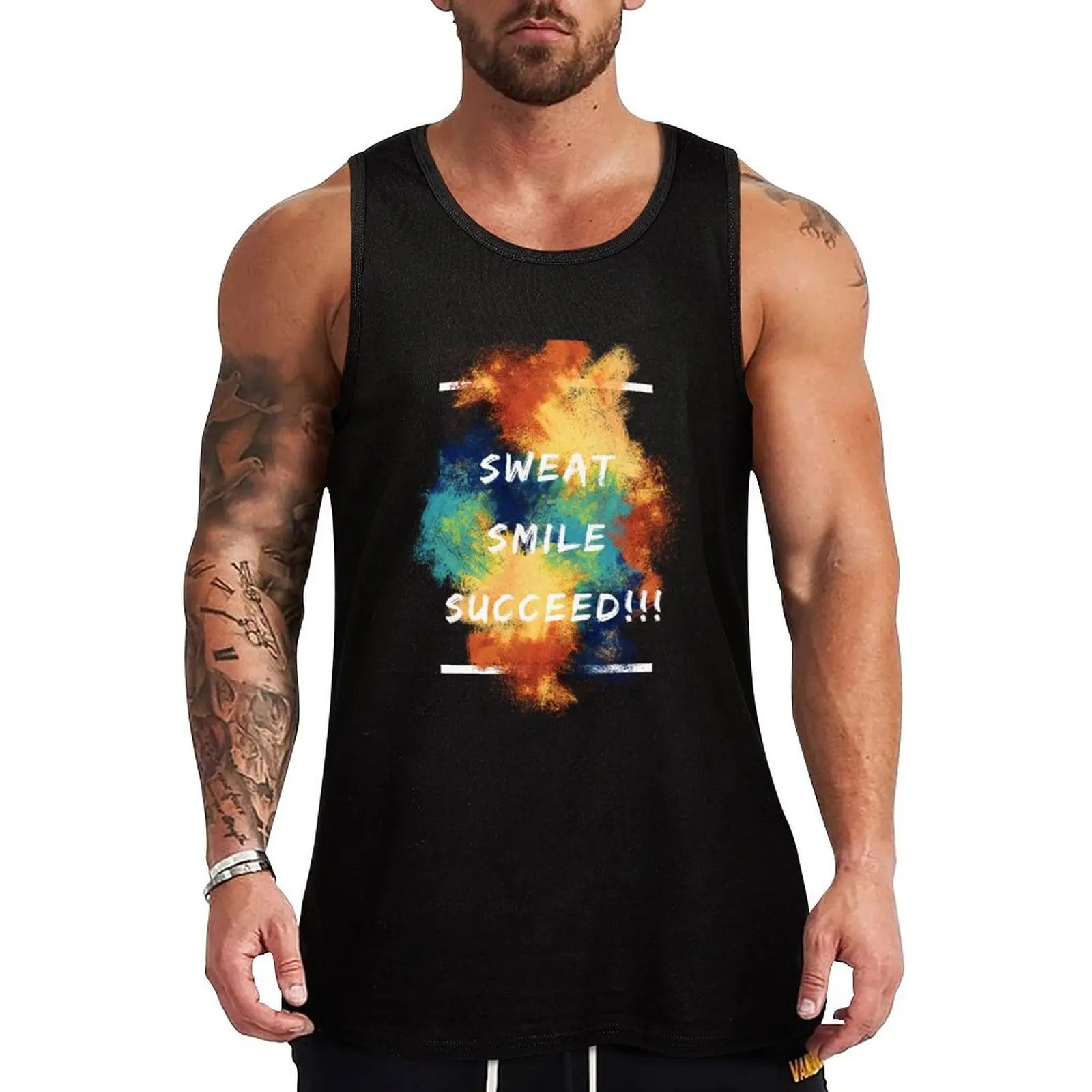 SWEAT SMILE SUCCEED!!! Tank Top Light Airy Tank Top Summer Breathable Sleeveless
