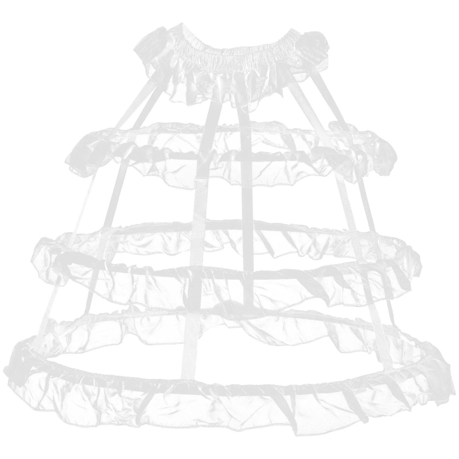 Hollow Bustle Bird Cage Women Petticoat Ruffles Lolita Skirt Hoop for Fabric Dress Bride Women's Cosplay Underskirt