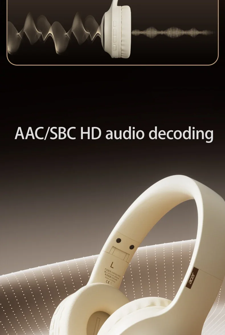 Acer OHR300 Pro Bluetooth-Kopfhörer – 48 dB, HiFi, ANC, geräuschunterdrückender, räumlicher Audio-Kopfhörer mit Hi-Res und LDAC-Bluetooth 5.4-Headset – Detail 8
