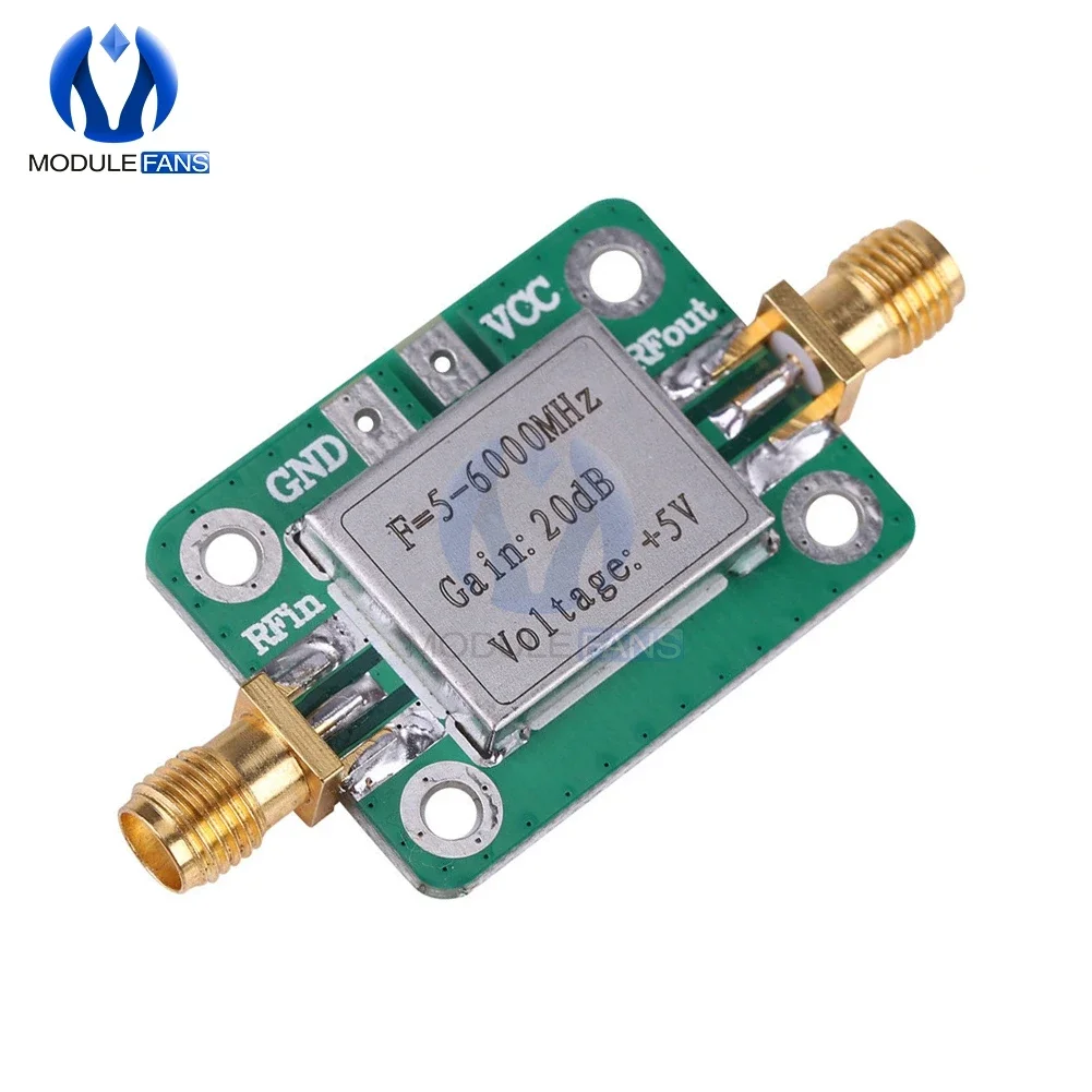 5-6000MHz RF Gain 20dB Gain Broadband Signal Power Amp Amplifier Board 5M-6GHz DC 5V 85mA Module