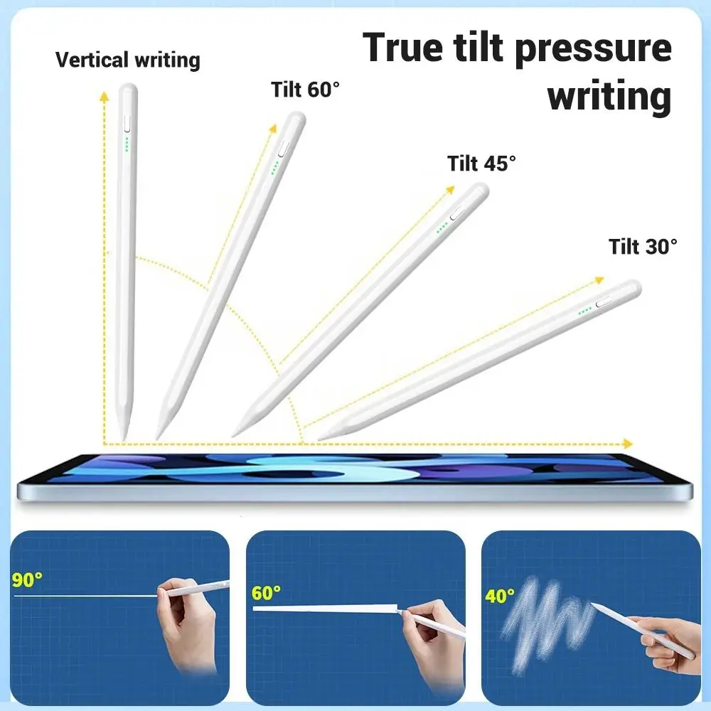 Rechargeable Universal Stylus Pen Battery Indicator Colorful Screen Pencil Writing Mobile Phone Tablet Touch Pen for Android/iOS