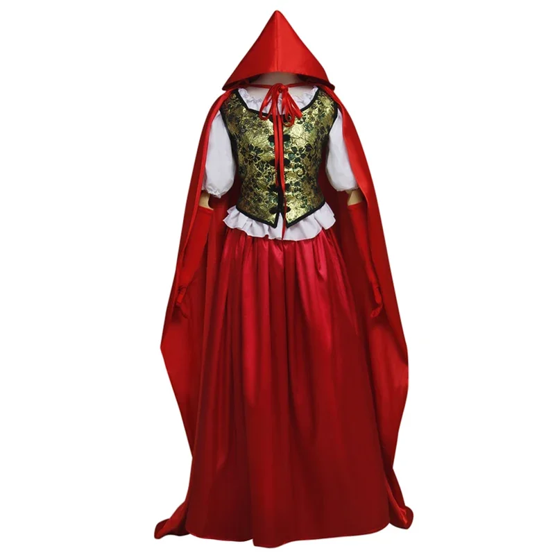 Once Upon a Time Ruby Cosplay Costume Women's Red Riding Hood Cloak Dress Halloween Carnival Party Role Play Full Suit