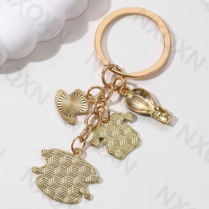 Cartoon Hat Joker Hot Air Balloon Enamel Keychain Cute Circus Troupe Key Ring For Women Men Friendship Gift Handmade Jewelry