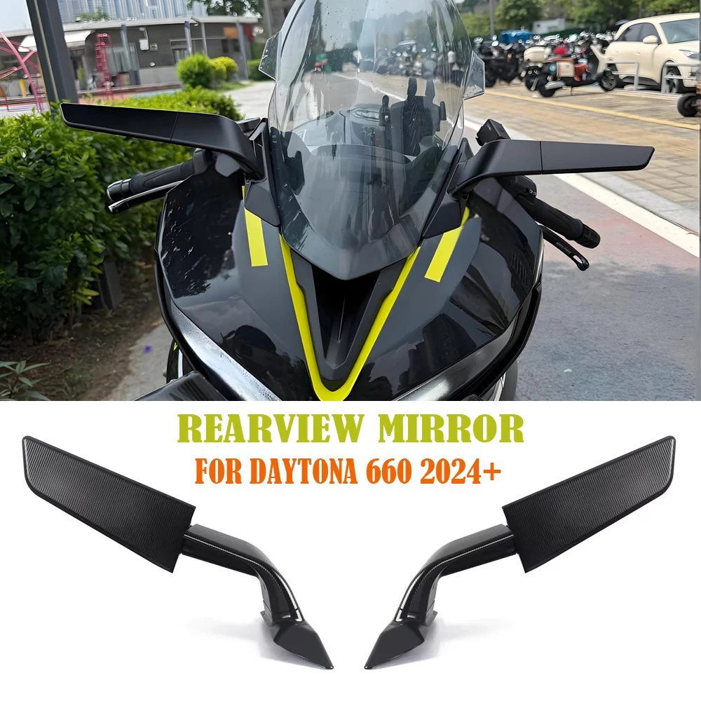 

2026 New CNC Aluminum Motorcycle Rearview Side Mirrors Wind Wing Adjustable Rotating Kit For Daytona 660 Daytona660 2024 2025