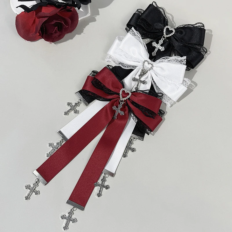 (Sommer6) Gothic-Haarspange im Lolita-Stil, schwarze Schleife, modische Haarspangen