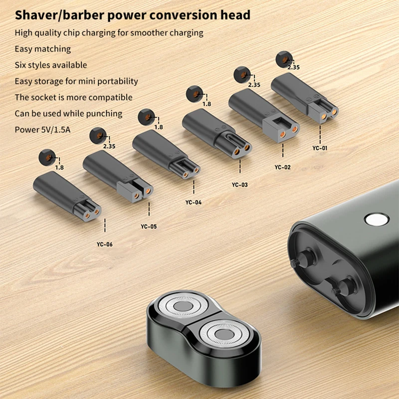 1pc USB Type C Charger Convetor Adapter Shaving Power Adapter for Universal Electric Hair Clipper Beard trimmers Shavers Razor