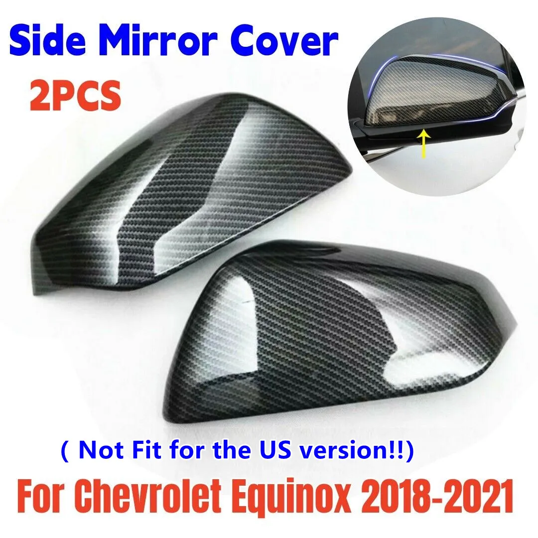 

For Chevrolet Equinox 2018 2019 2020 2021 ABS Carbon Car Rearview Side Mirror Cover Wing Cap Exterior Door Housing Shell Trim