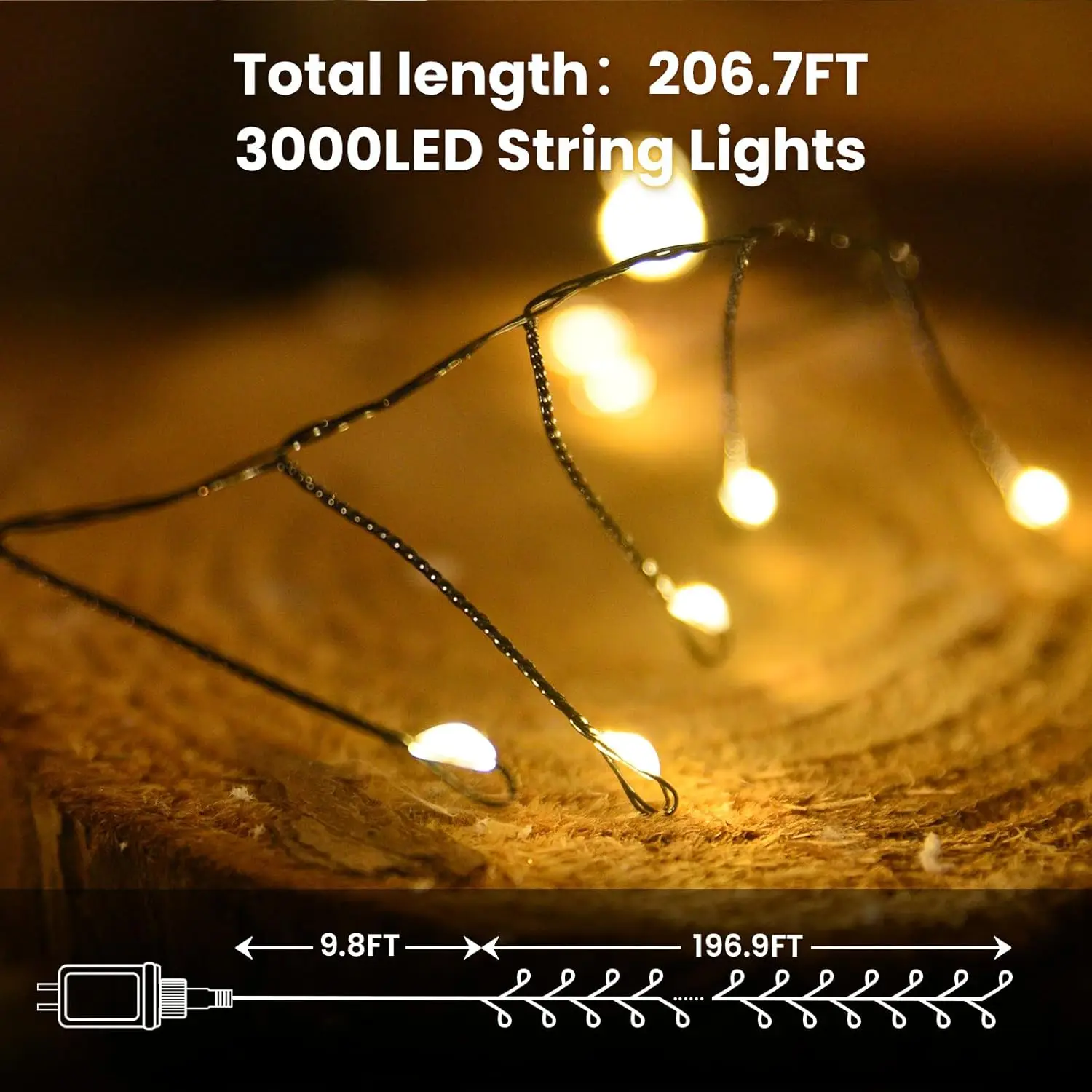 100M LED Firecracker String Light EU/US Plug In Remote Control New Year Garland Fairy Light For Wedding Christmas Decoration