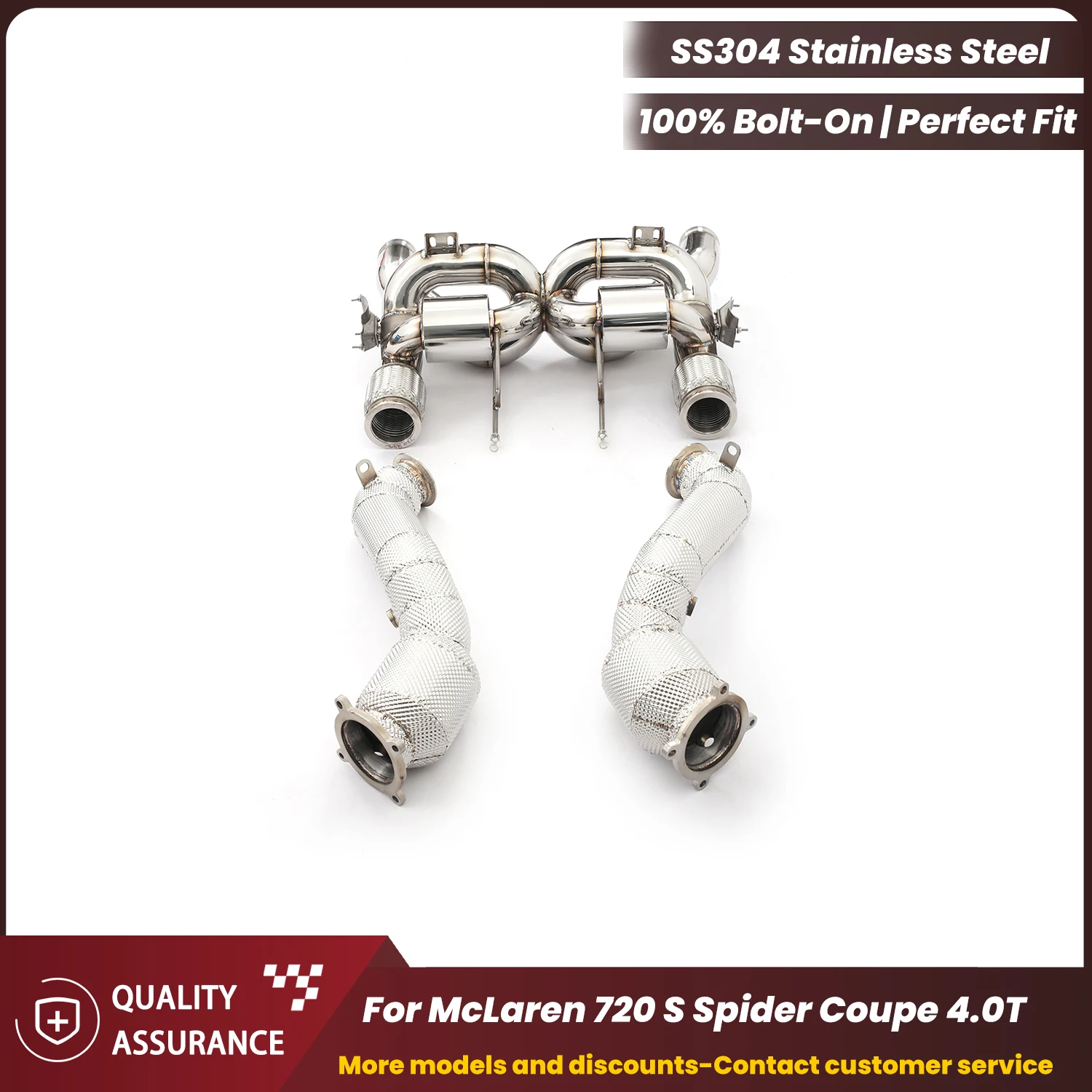 

Полный выхлопной комплект ECCF OEM с клапанами для McLaren 720 S Spider Coupe 4.0T, агрессивный звук выхлопа, простая установка.