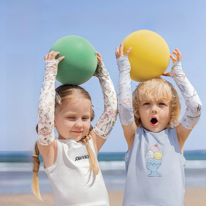 

Детские охлаждающие рукава с защитой от ультрафиолета UPF200, дышащие летние солнцезащитные рукава из ледяного шелка для мальчиков и девочек