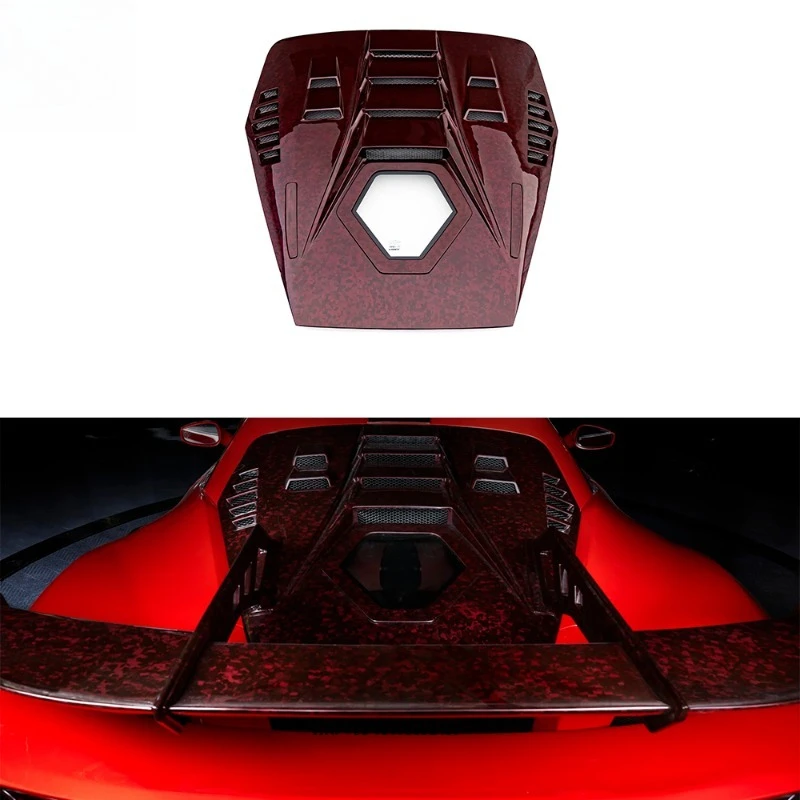 C Style Dry Carbon Fiber Rear Engine Bonnet Deck Lid for F8 Tributo Spider Upgrade Forged Carbon Kit