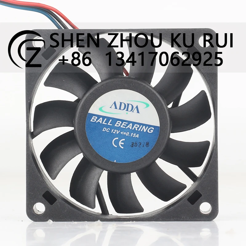 ADDA Original new Taiwan 12V 0.12A 7015 7CM three-wire equipment Inverter AD0712LX-DA6 Cooling fan