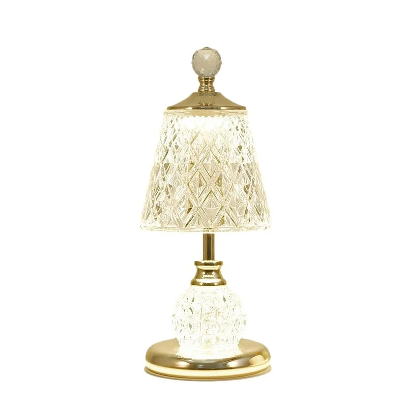 Crystal table lamp bedroom bedside lamp light luxury European modern simple decorative lamp