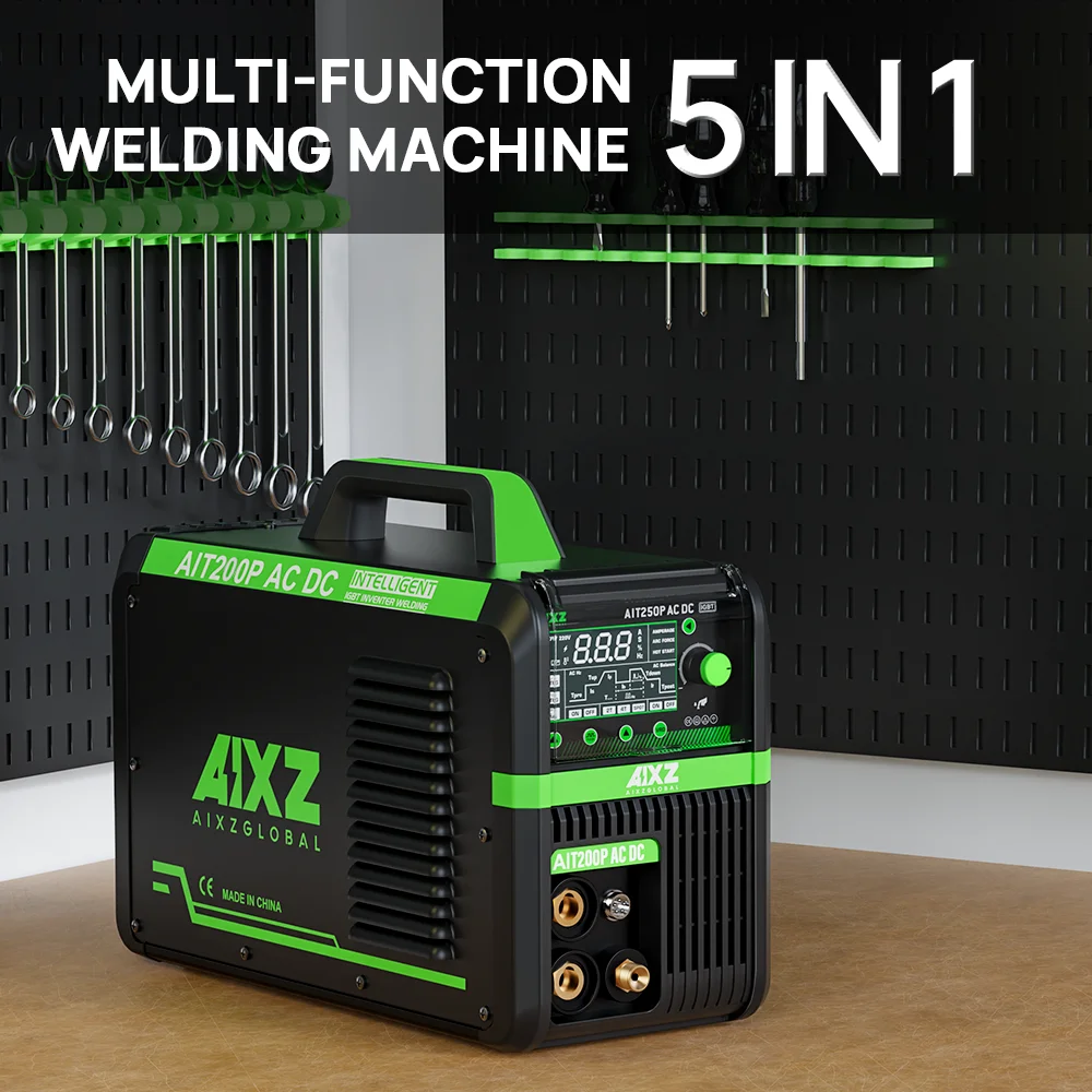 AIXZ HF TIG Welding Machine 200A AIT200P AC DC Welder With Pulse 5 in 1 IGBT Inverter ARC Stick Welder Spot TIG Aluminum Welder