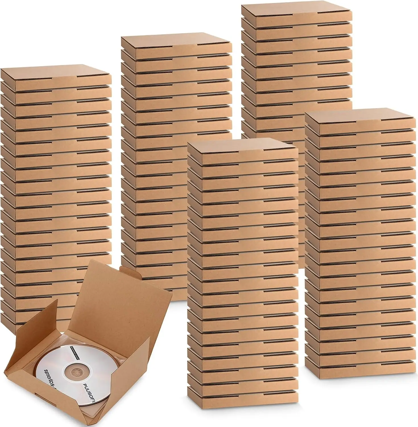 

100 шт. гофрированных почтовых коробок для отправки, хранения и переезда - 5.625 дюймов (длина) x 5 дюймов (ширина) x 0.4375 дюймов (высота), коричневые