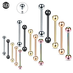 1Pc G23 Titanium Internally Threaded Industrial Barbell Lip Piercing Barbell Ear Cartilage Helix Nipple Piercing Body Jewelry