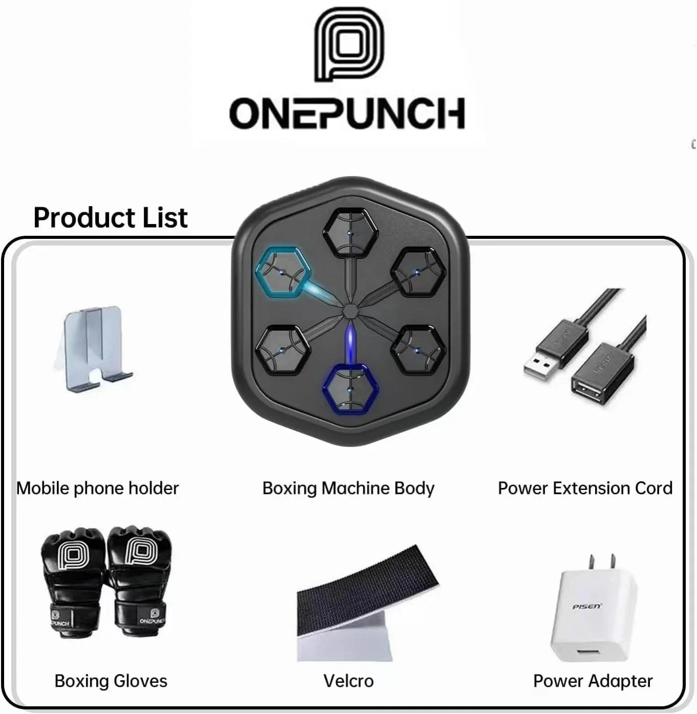 RS ONEPUNCH-máquina de entrenamiento de boxeo musical inteligente, objetivo de pared, entrenamiento de reacción relajante, objetivo de boxeo simulado, máquina de boxeo musical