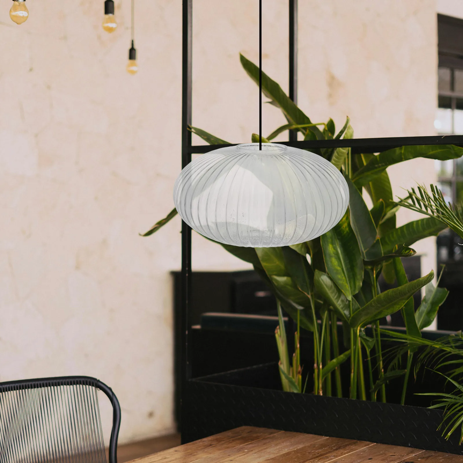 

Прозрачный круглый стеклянный абажур в полоску, глобус, плоский шар, замена светильника для подвесного настенного бра, потолочного светильника, освещения