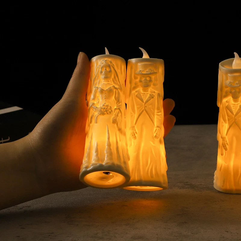 

Halloween Party Bride Groom LED Candle Light 2025 Halloween Home Decoration Haunted House Horror Props Creative Wedding Gifts