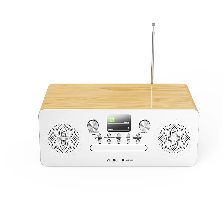 

Vintage Style Modern Retro Wireless Blue Tooth Audio Streaming Wood Speaker Remote USB Port MP3 Playback FM Stereo Aux Cd Player