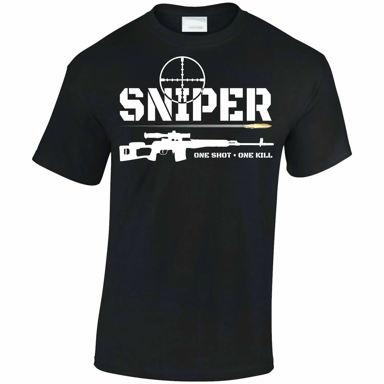 Unique Design Sniper One Shot One Kill T-Shirt. Summer Cotton Short Sleeve O-Neck Mens T Shirt New S-3XL