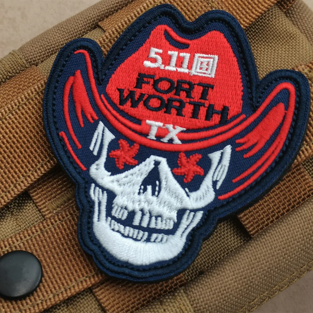 Zombie Movie Skull Tactical PVC Patch 5 11 Embroidery Hook And Loop Badge Military Skeleton Morale Armband Backpack Stickers