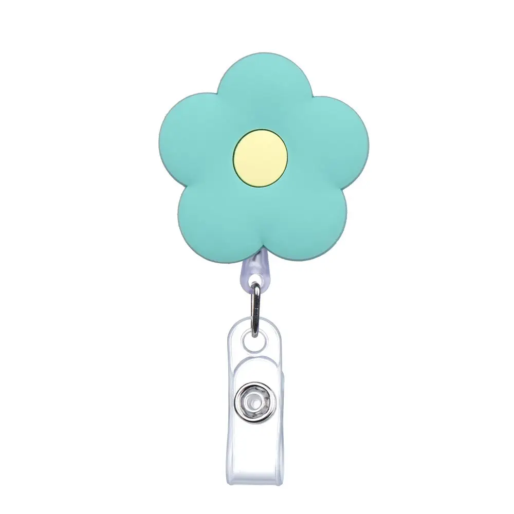Nurse Students Alligator Clip Retractable Flower Fruit Colorful Cartoon Silicone Badge Reel Badge Holder ID Badge Card Clips