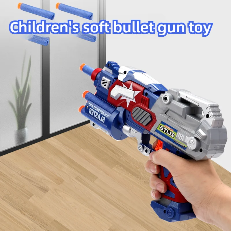 Children Soft Bullet Gun Electric Automatic Toy Gun Foam Bullets Boys Indoor Outdoor Shooting Games Foam Blaster Kids Gifts