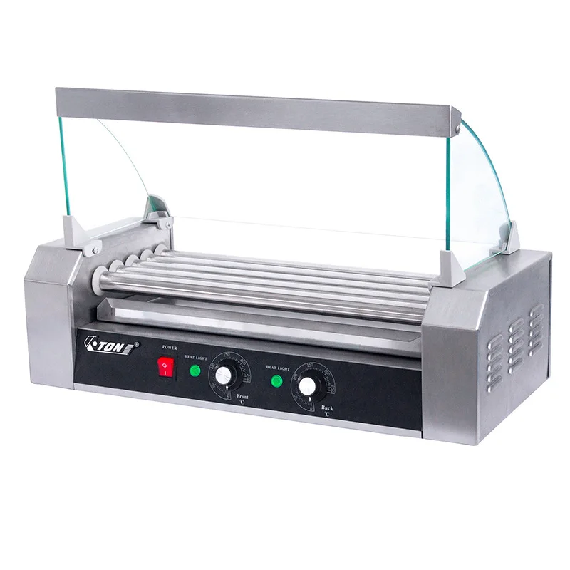 Automatic Hot Dog Sausage Machine Stalls Commercial Double-temperature Stainless Steel Crispy Skin Efficient.