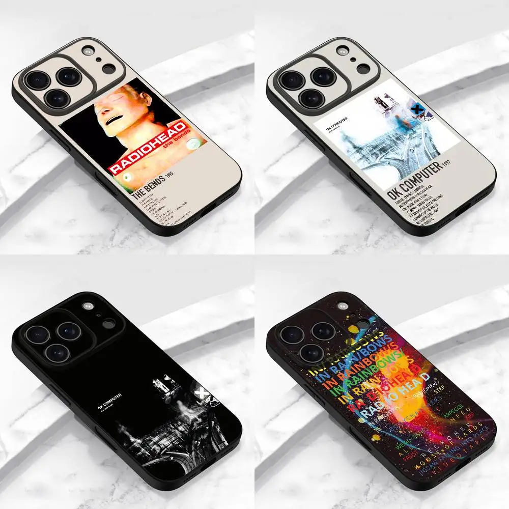 حافظة هاتف R-Radiohead In Rainbows OK لهاتف iPhone 17,16,15,14,13,12,11,Pro,Max,Plus,E,Air,غطاء أسود واقٍ صغير