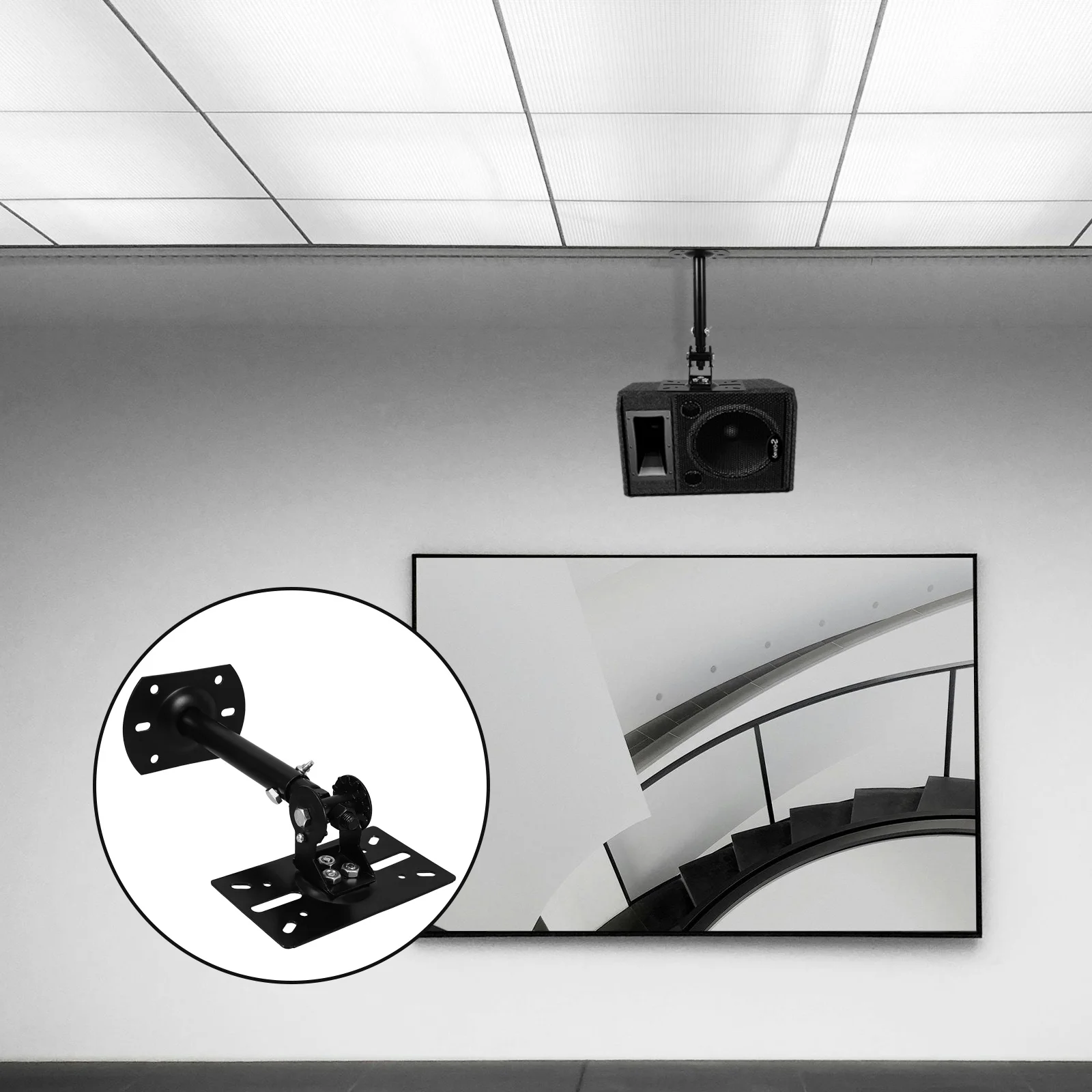 

Adjustable Speaker Mount Holder Heavy Duty Wall Ceiling Bracket for Secure Box Speaker Installation Multi-Position Sound