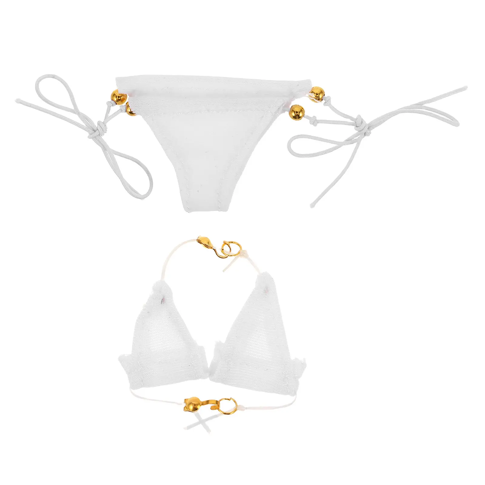 

1Set Adorable Summer Bikini Set for Delicate Craftsmanship Snug Fit Beach Vacation Styling Decorative Miniature Swimsuit