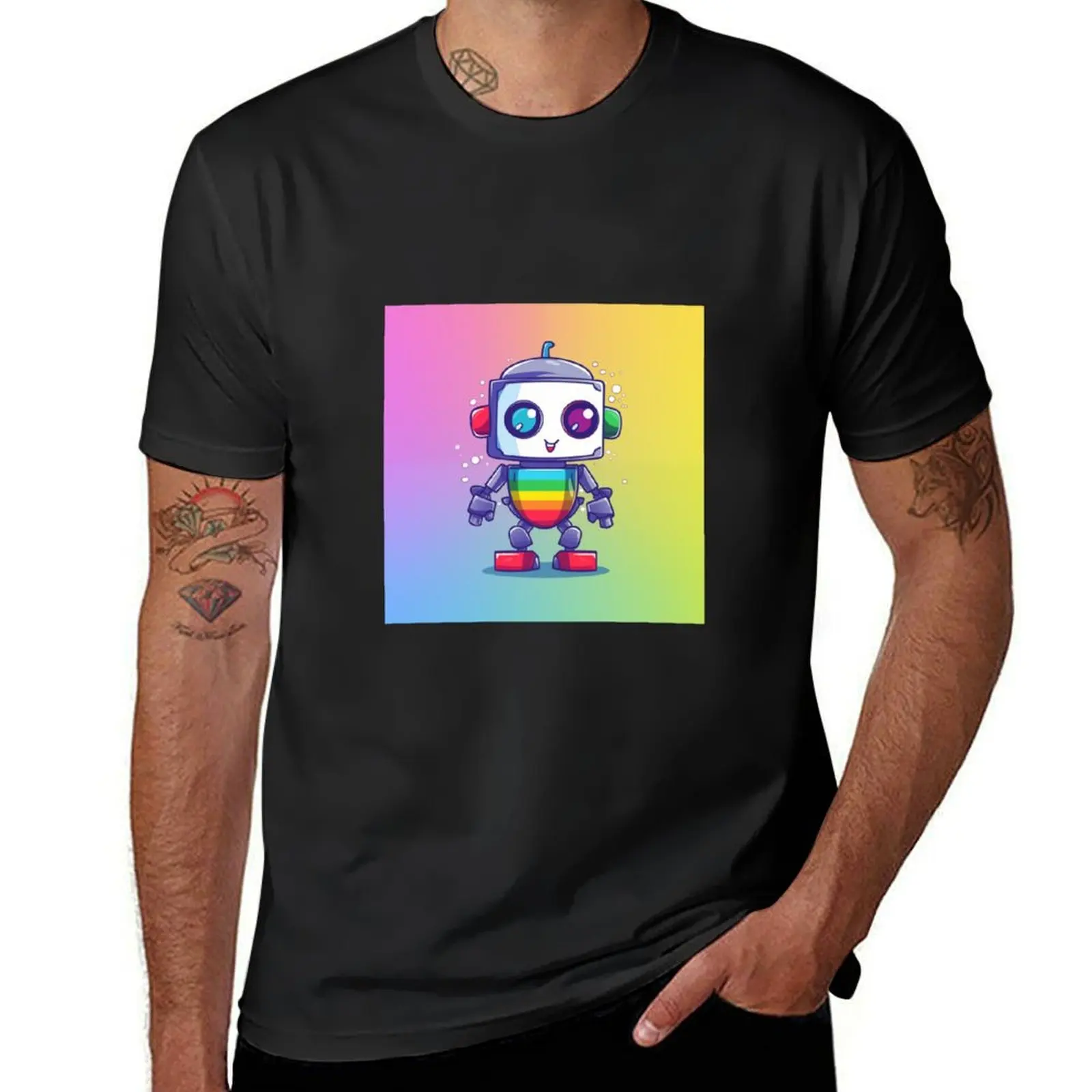 Gay robot cute LGBT T-Shirt anime clothes summer top customizeds oversized t shirts for men