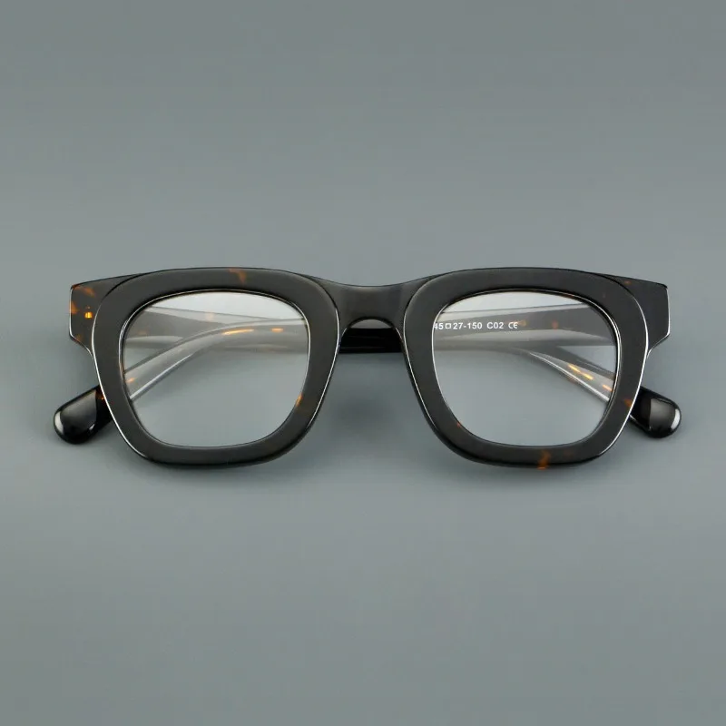 

Handmade Retro Glasses Frame for Men Women Trendy Thick Frame Eyeglasses High Quality Acetate Japanese Vintage Eyewear